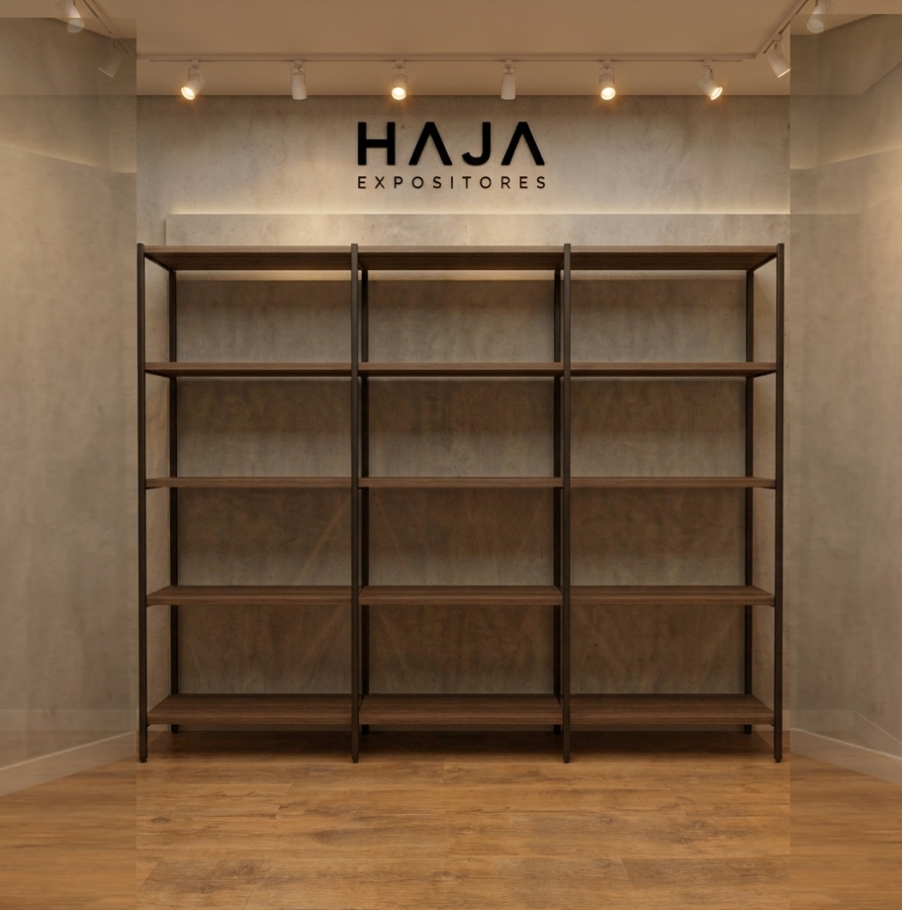 Estantes e modulados de chão estilo industrial HAJA Expositores