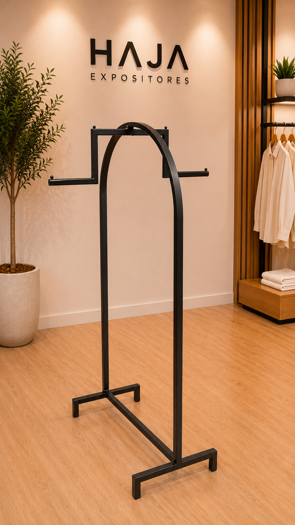 Arara arco de centro para loja de roupas